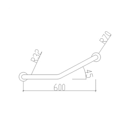 Μπάρα στήριξης inox γωνιακή 60 cm