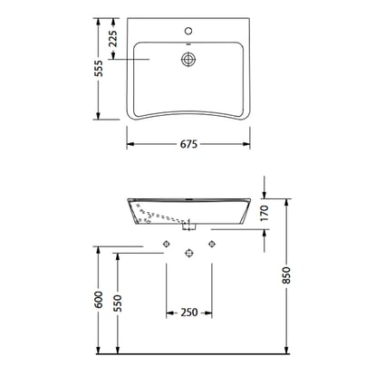Νιπτήρας 130 Series 67.5x55.5 cm
