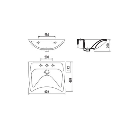 Νιπτήρας Α.Μ.Ε.Α Tema 60x49 BD060