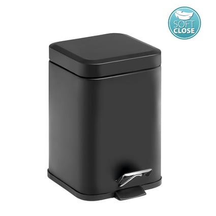 Χαρτοδοχείο Argenta matt black 3L Gedy