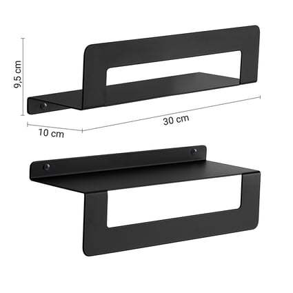 Πετσετοθήκη-Ραφιέρα Cielo 30cm Black Matt Gedy