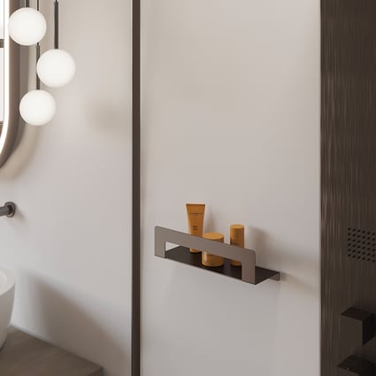 Πετσετοθήκη-Ραφιέρα Cielo 30cm Gun Metal  Gedy