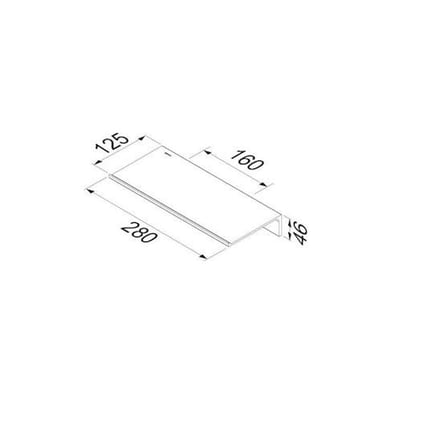 Ραφιέρα επιτοίχια μπάνιου LEEV Black Matt 28 cm