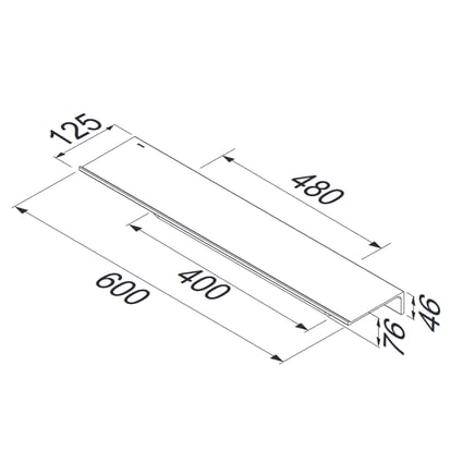 Εταζέρα με πετσετοκρεμάστρα LEEV Black Matt 60 cm