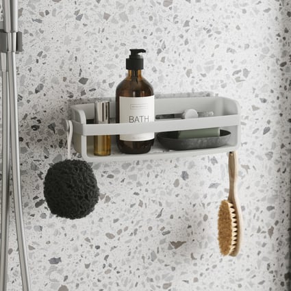 Επιτοίχια Ραφιέρα μπάνιου μονή Flex Adhesive Γκρι 33x11x9 cm Umbra 1021300-918