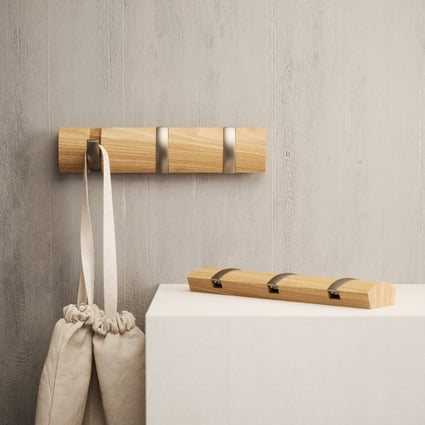 Κρεμάστρα με 3 άγκιστρα Flip Natural 318853-390