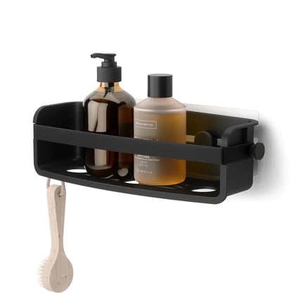 Επιτοίχια Ραφιέρα μπάνιου Flex Adhesive Μαύρη 33x12x9cm Umbra 1021300-040