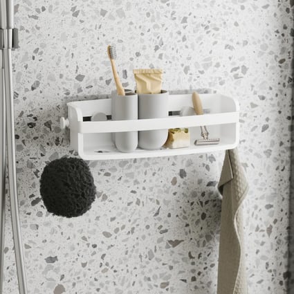 Επιτοίχια Ραφιέρα μπάνιου Flex Adhesive White 32x12x9cm Umbra 1021300-660