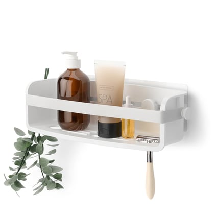 Επιτοίχια Ραφιέρα μπάνιου Flex Adhesive White 32x12x9cm Umbra 1021300-660