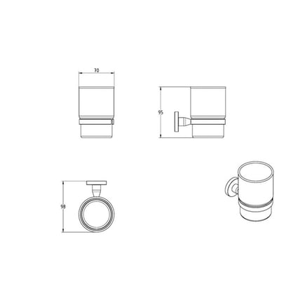 Ποτηροθήκη Sigma Μαύρο Ματ 