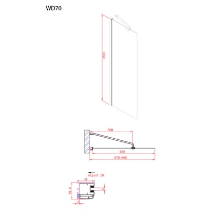 Σταθερό πάνελ Iwis WD70C (67-69cm)