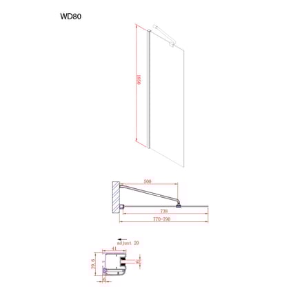 Σταθερό πάνελ Iwis WD80C (77-79cm)