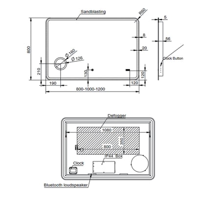 Καθρέπτης Culm 100x80 cm Luminor
