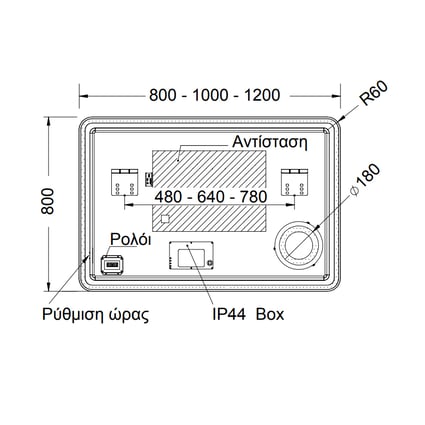 Καθρέπτης Cult 120x80 cm Luminor