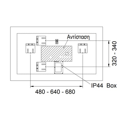 Καθρέπτης Tosca 120x70 cm Luminor