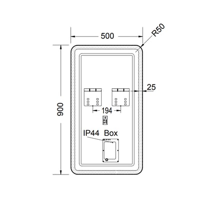 Καθρέπτης Virgo Led 50x90 cm Luminor