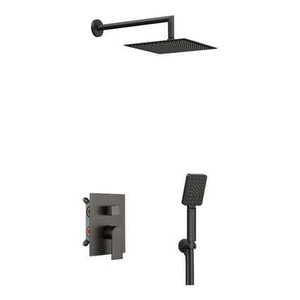 Σετ εντοιχισμού ντους Alpha Gun Metal EC208