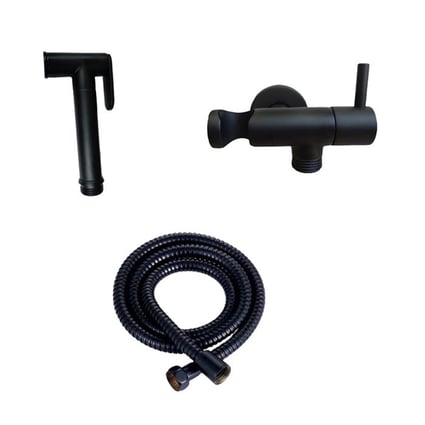 Ντουζάκι Μπιντέ Round Black Matt Interflex 