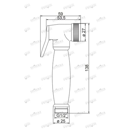 Ντουζάκι μπιντέ Gold Matt Mixer D09181