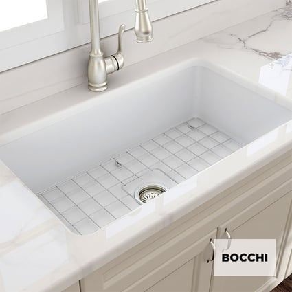 Νεροχύτης Κουζίνας από Πορσελάνη Farmhouse 81x48cm White Matt 