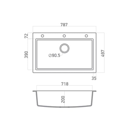 Νεροχύτης Ultra Granite 808 Ochra Sanitec