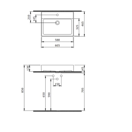 Νιπτήρας Milano 60,50x46,50 cm