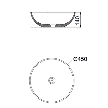 Νιπτήρας Μαρμάρινος Molo Carrara Nuovo Ø45cm