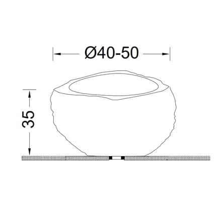 Νιπτήρας Πέτρινος Bucket Riverstone Ø40-50 cm