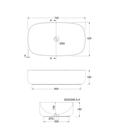 Νιπτήρας Μoon 70 Scarabeo