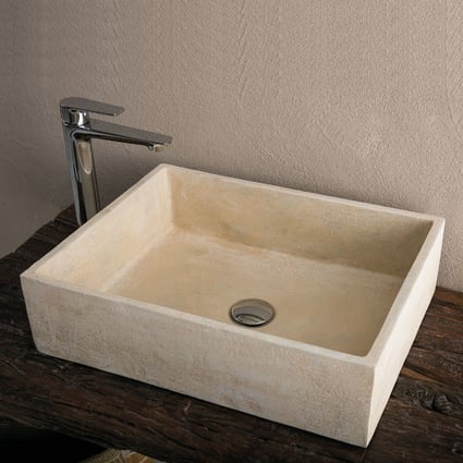 Νιπτήρας Χειροποίητος Rock beige 52x38x14 cm 