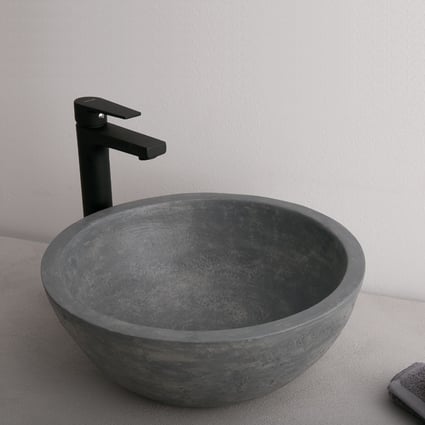 Νιπτήρας Χειροποίητος Stone anthracite Φ40x17 cm 