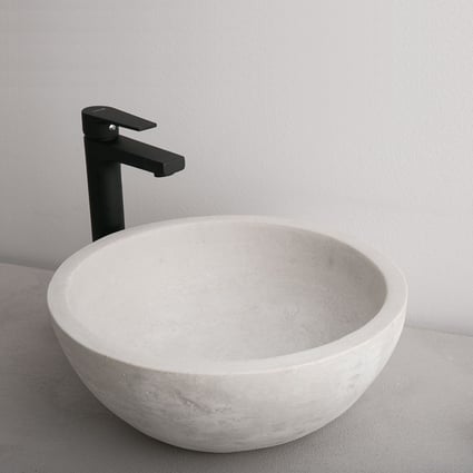 Νιπτήρας Χειροποίητος Stone white Φ40x17 cm 