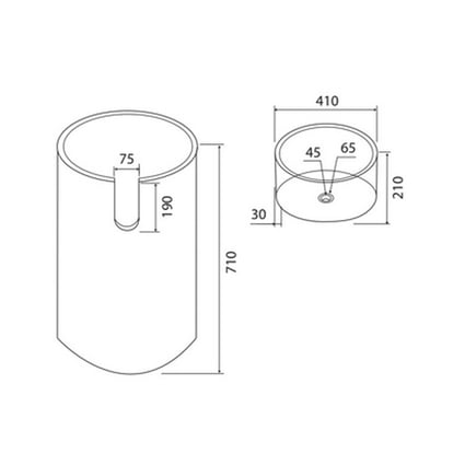 Νιπτήρας Πέτρινος Bora Nero Ø40cm