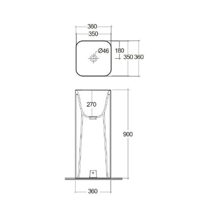Νιπτήρας Petit Square Rak Ceramics