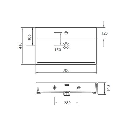 Νιπτήρας Daphne White 53710 