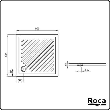 Ντουζιέρα τετράγωνη Roma 90x90
