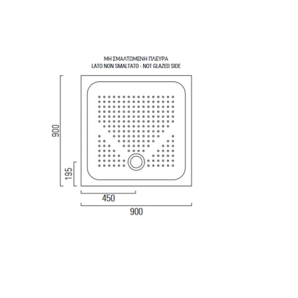Ντουζιέρα Slim 90x90