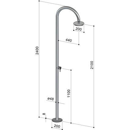 Στήλη ντους εξωτερικού χώρου Origo All Steel C50AS