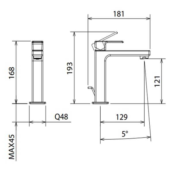 Μπαταρία νιπτήρος Profili 45001-100