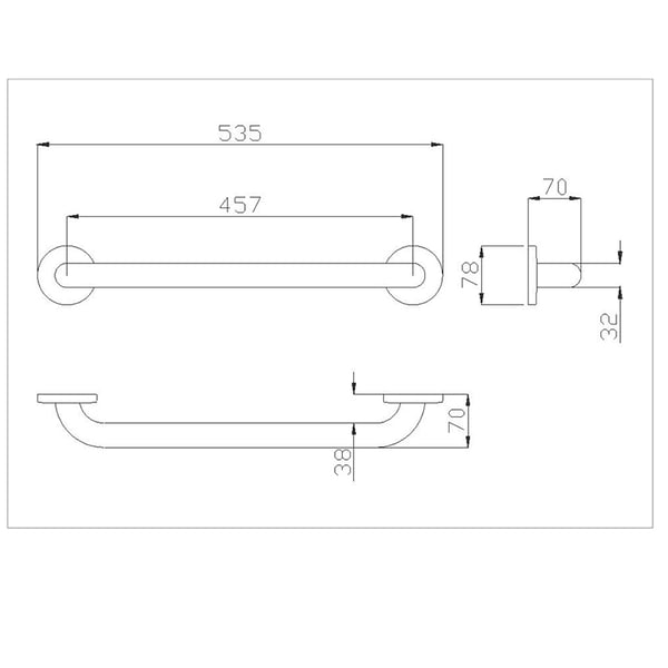 Μπάρα στήριξης inox A.M.E.A 54 cm