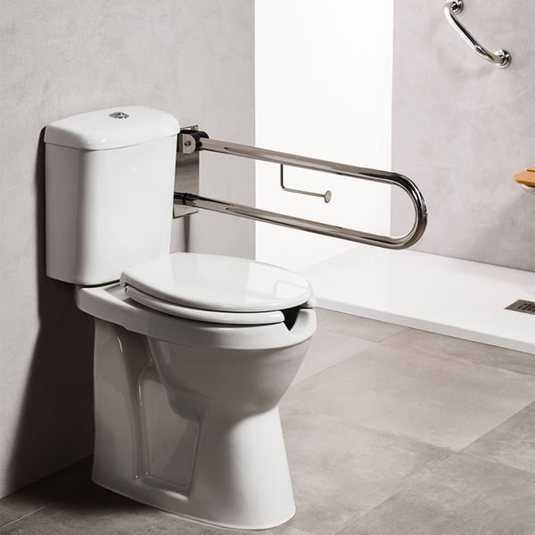 Μπάρα τοίχου ανακλινόμενη με χαρτοθήκη Inox 