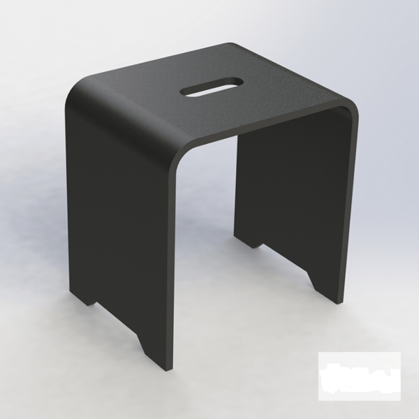 Σκαμπό Design 38x38x31cm Sirene Black Matt