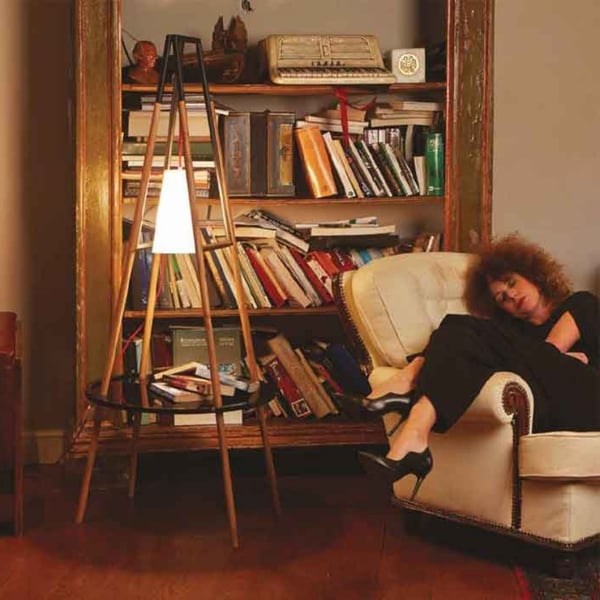 Τραπεζάκι με λάμπα Vassa nero