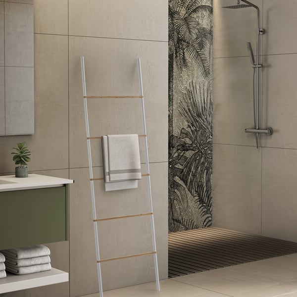 Σκάλα Kenta White/ Bamboo Gedy