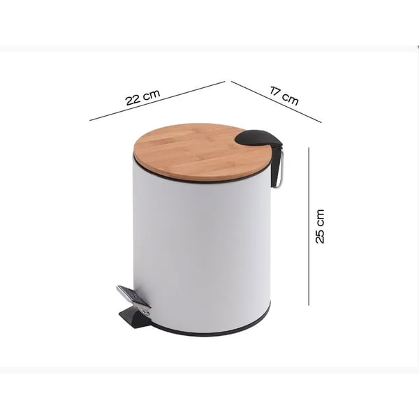 Χαρτοδοχείο Kenta bamboo matt white 3L Gedy 130904