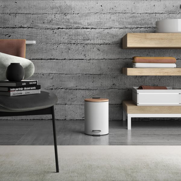 Χαρτοδοχείο Kenta bamboo matt white 3L Gedy 130904