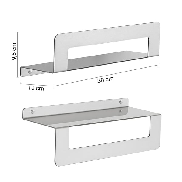 Πετσετοθήκη-Ραφιέρα Cleo 30cm Brushed Gedy