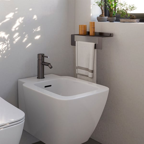 Πετσετοθήκη-Ραφιέρα Cleo 30cm Gun Metal  Gedy