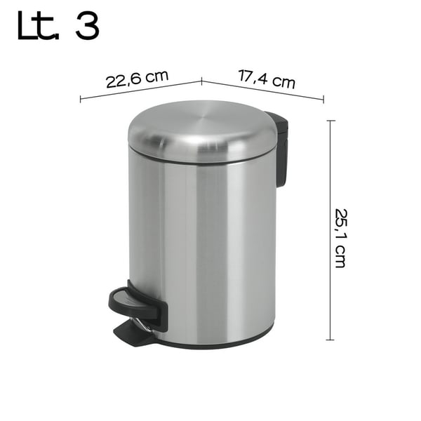 Χαρτοδοχείο Potty Brushed 3L Gedy