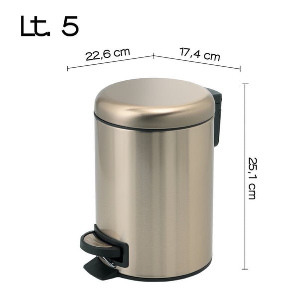 Χαρτοδοχείο Potty Gold matt 5L Gedy